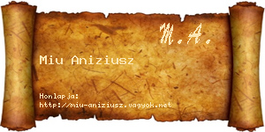Miu Aniziusz névjegykártya